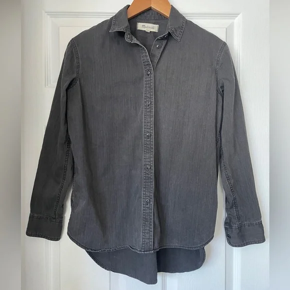 Madewell Denim Oversized Ex-Boyfriend Shirt in Lunar Wash Size XS - Picture 2 of 4